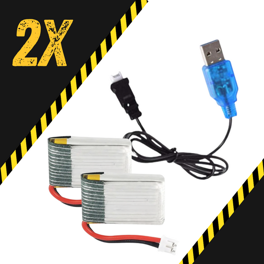 2x Extra Batteries & USB Charger