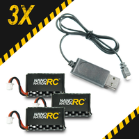 3 Extra Batteries & USB Charger